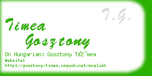timea gosztony business card